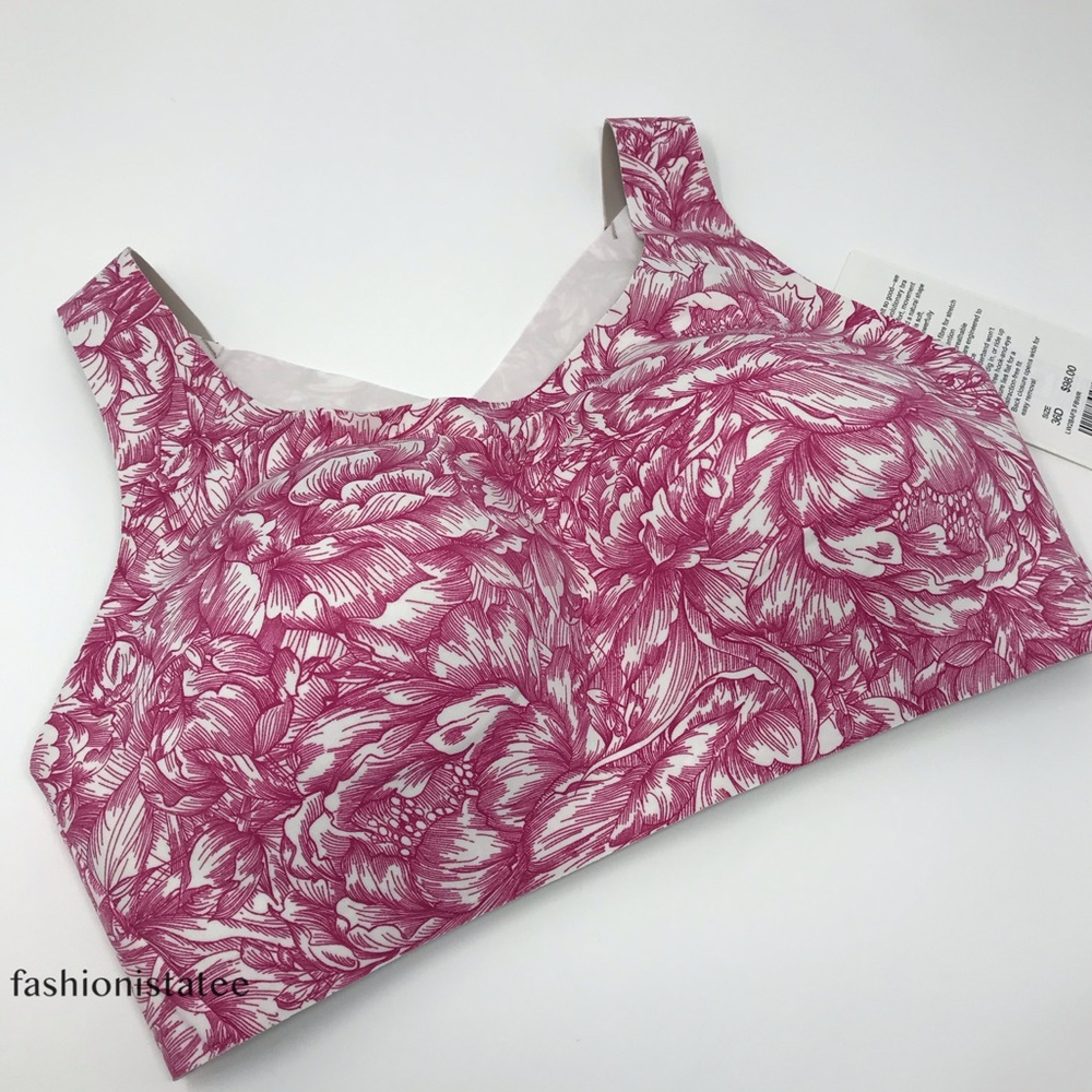 NWT lululemon Enlite bra FBWR pink floral white - Picture 2 of 7